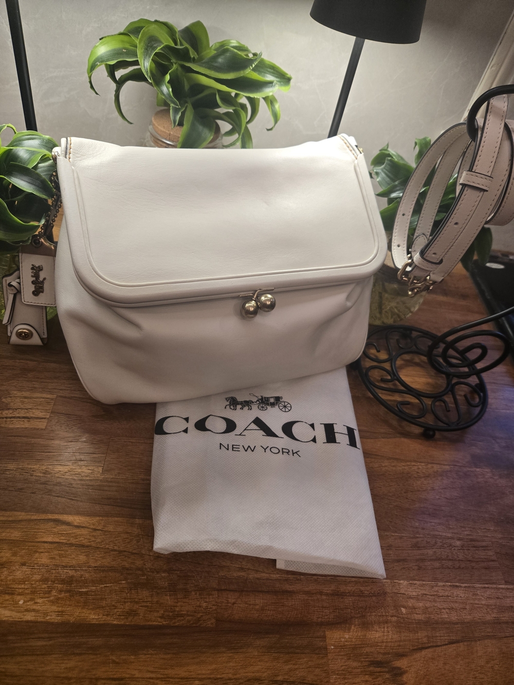 COACH Leather Crossbody Bag in White